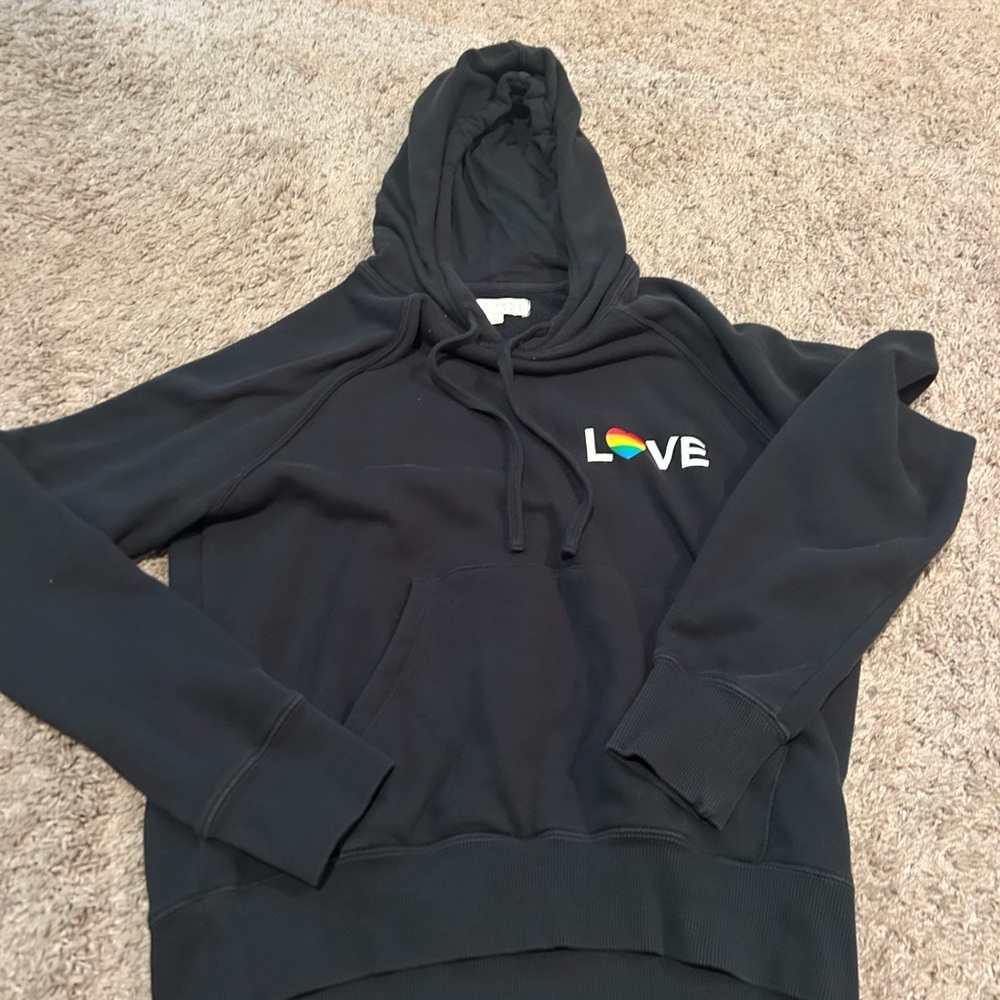 Spiritual Gangster Black Hoodie with Love Rainbow Logo size medium